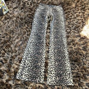 Vintage Y2K Leopard Print Flared Pants